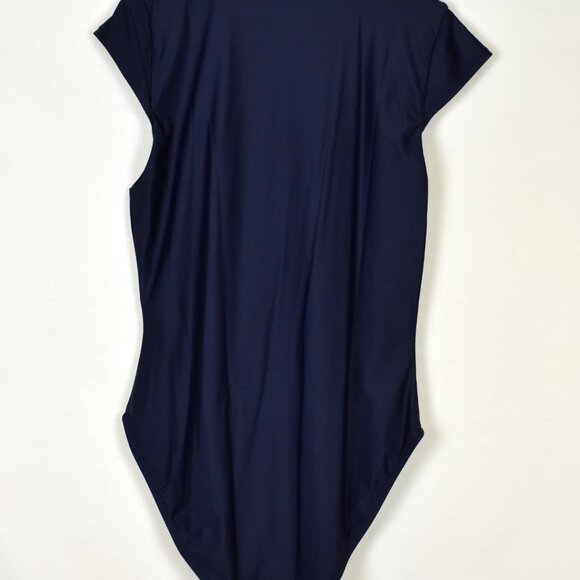 J.Crew Bodysuit 16 Navy Blue Zip Front Sleeveless Machine Wash - Picture 4 of 7